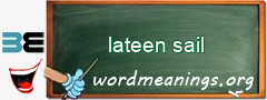 WordMeaning blackboard for lateen sail